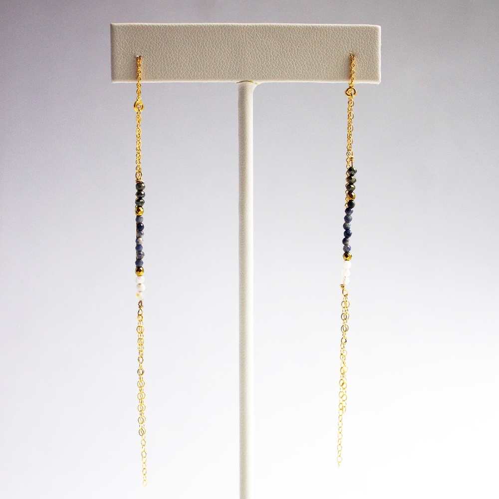 Gold Fill Sapphire Tassle Threaders